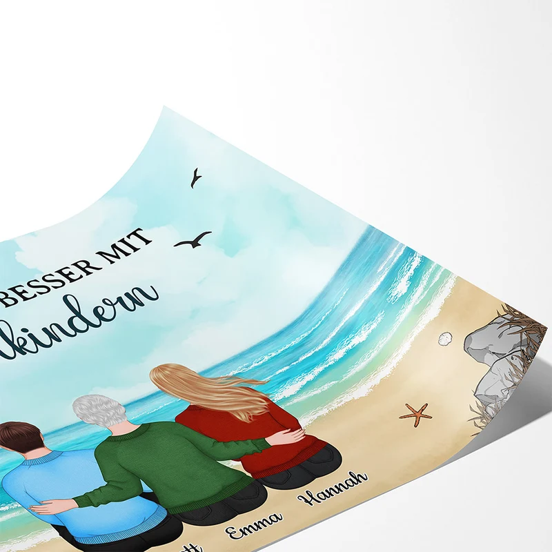 Das Leben Ist Besser Mit Enkelkinder - Personalisierte Geschenke | Poster für Mama/Oma