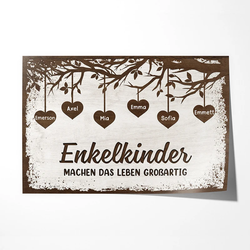 Enkelkinder Machen Das Leben Großartig - Personalisierte Geschenke | Poster Für Oma/Opa