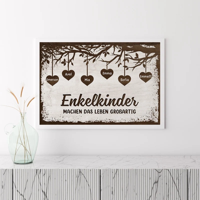 Enkelkinder Machen Das Leben Großartig - Personalisierte Geschenke | Poster Für Oma/Opa