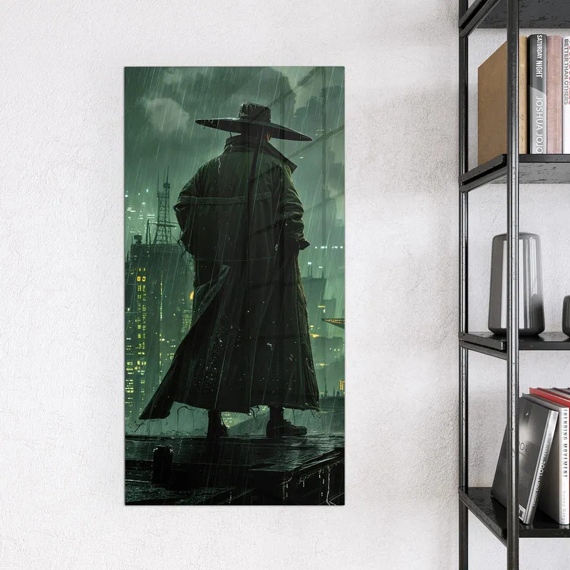 Magnettafel - Mann auf der Dachkante
