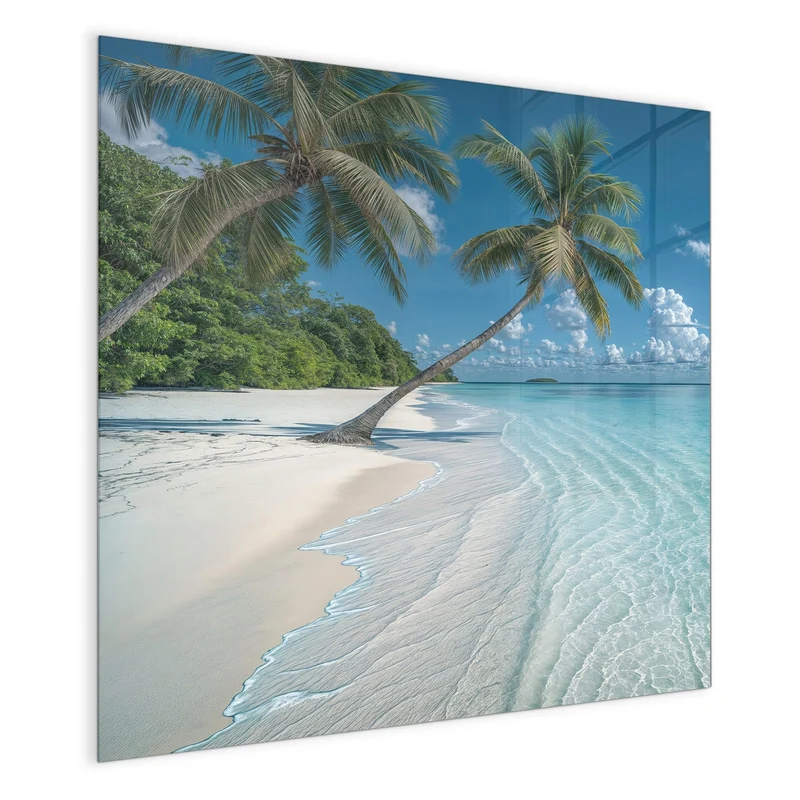 Magnettafel - Zwei Palmen am Meer