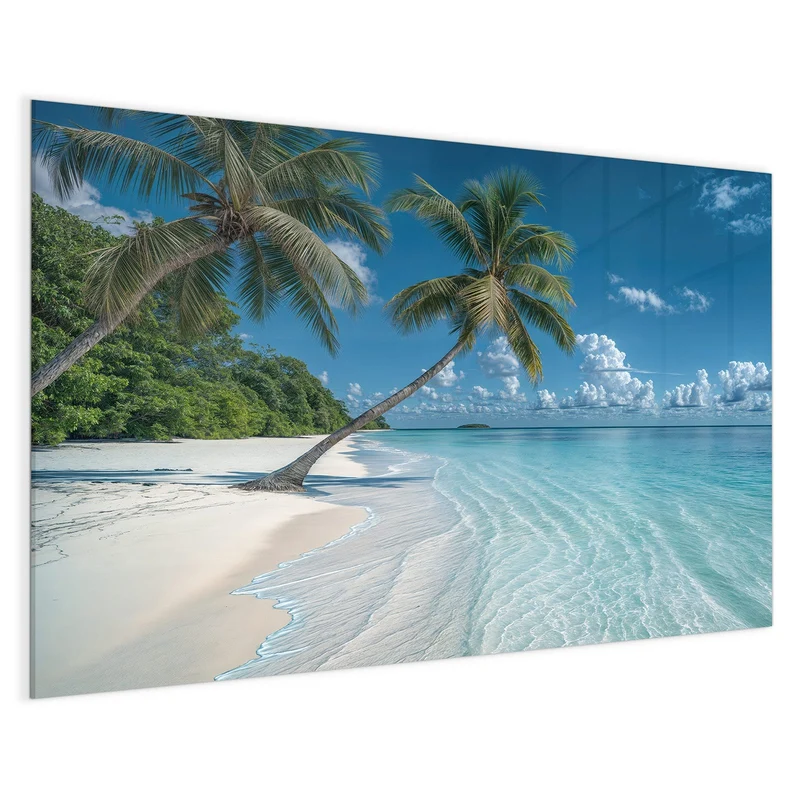 Magnettafel - Zwei Palmen am Meer