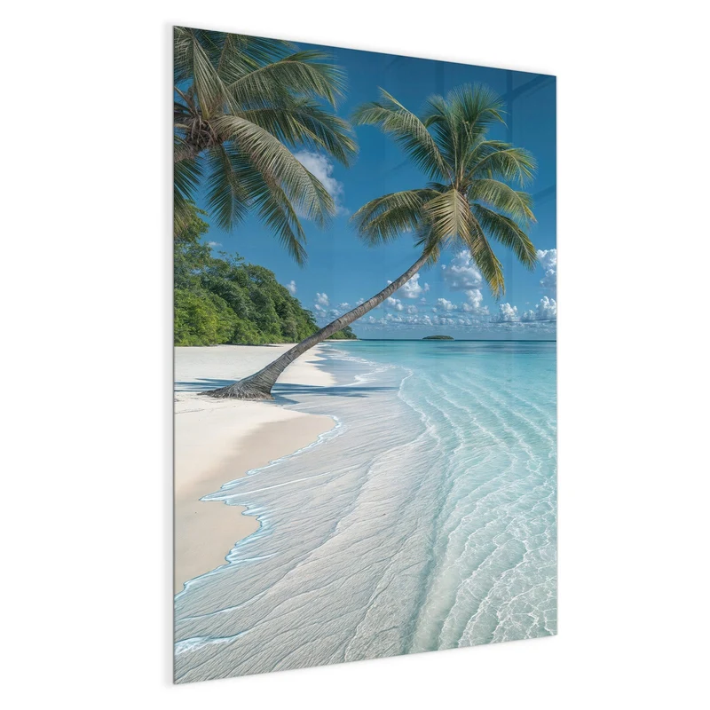 Magnettafel - Zwei Palmen am Meer