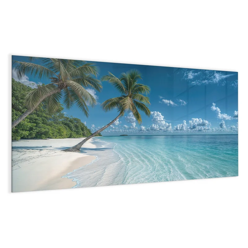 Magnettafel - Zwei Palmen am Meer