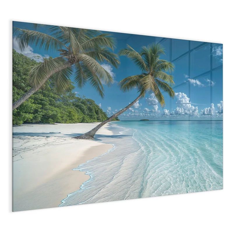 Magnettafel - Zwei Palmen am Meer