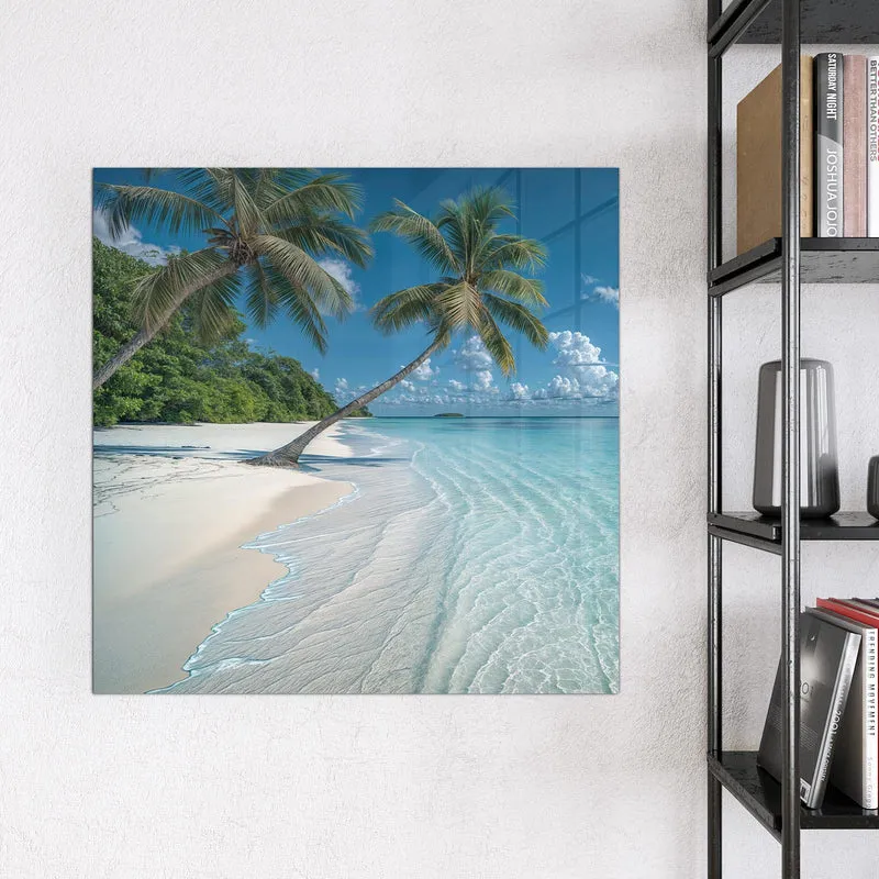 Magnettafel - Zwei Palmen am Meer