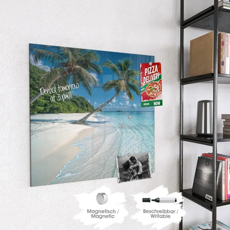 Magnettafel - Zwei Palmen am Meer