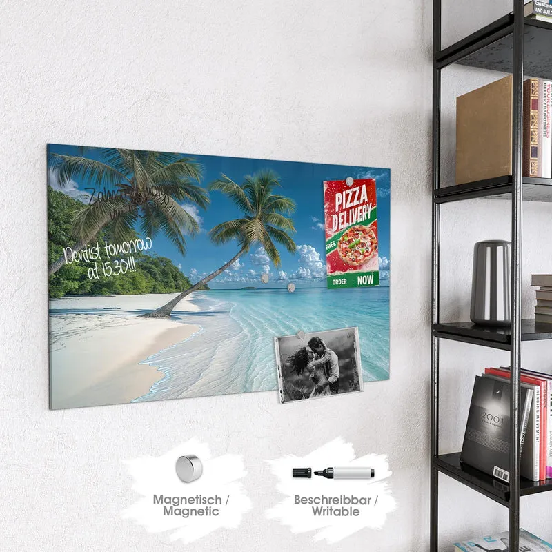 Magnettafel - Zwei Palmen am Meer