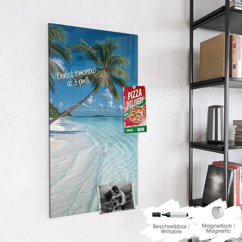 Magnettafel - Zwei Palmen am Meer