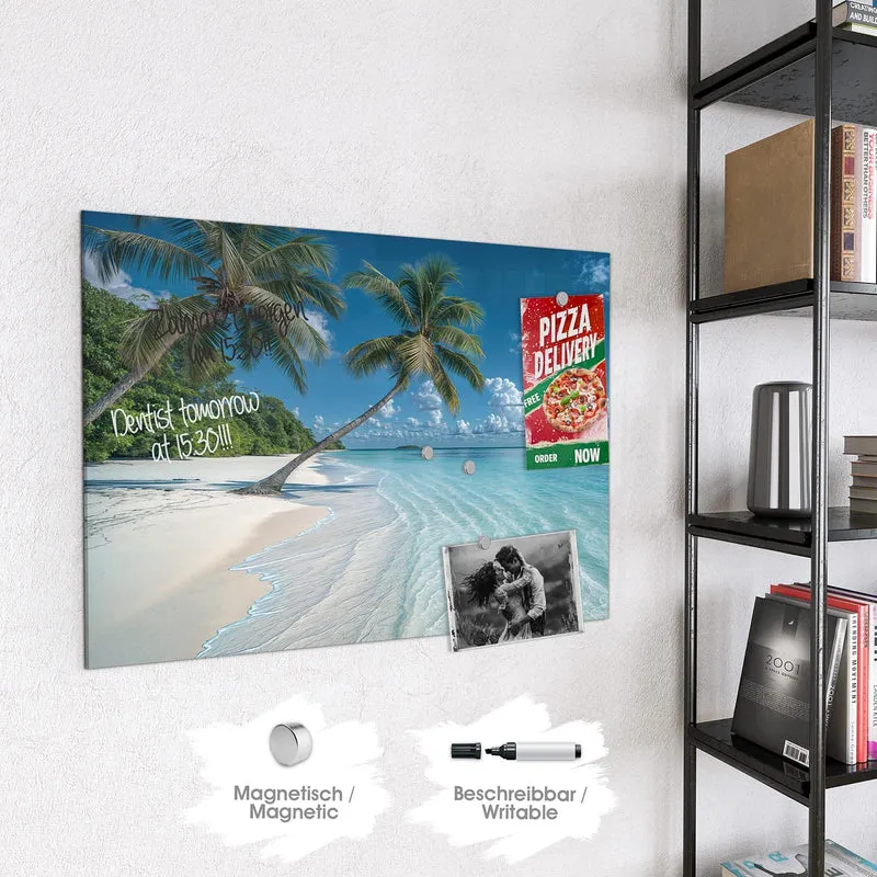 Magnettafel - Zwei Palmen am Meer