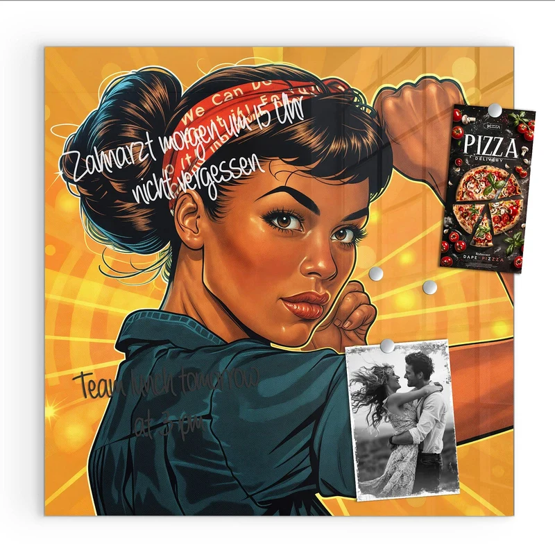 Magnettafel - Starke Frau in Pop Art