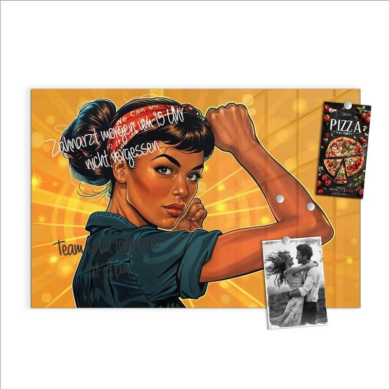Magnettafel - Starke Frau in Pop Art