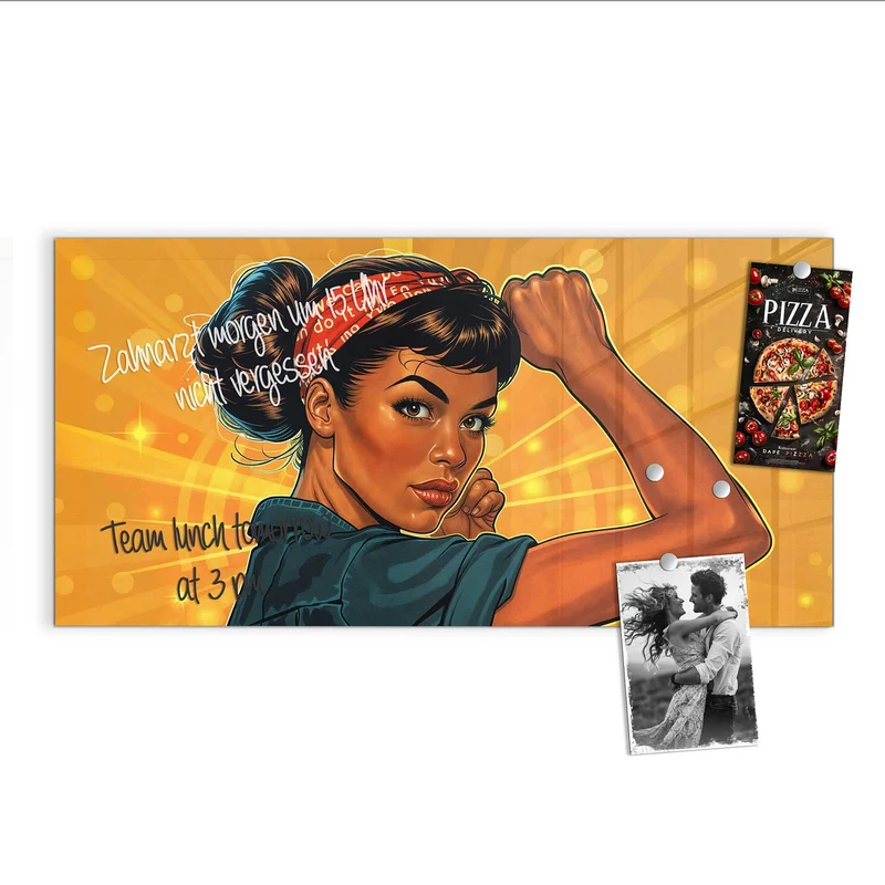 Magnettafel - Starke Frau in Pop Art