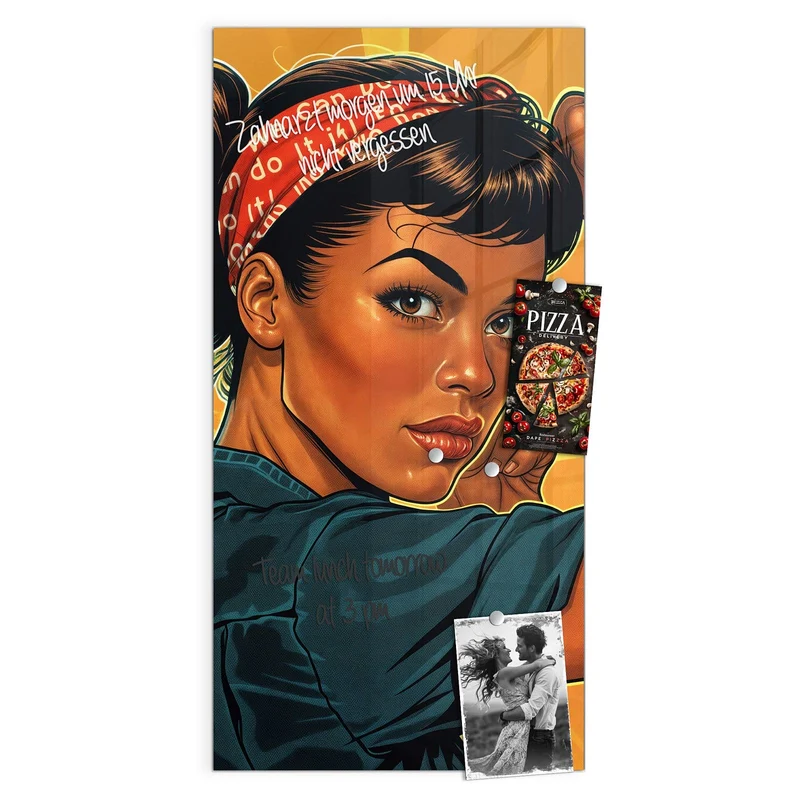 Magnettafel - Starke Frau in Pop Art