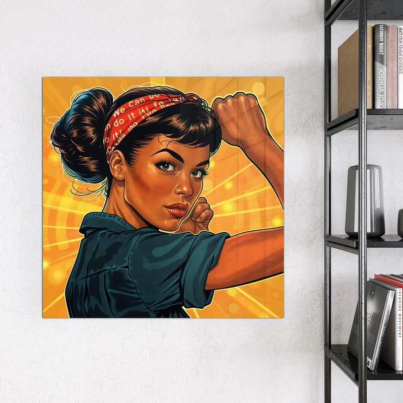 Magnettafel - Starke Frau in Pop Art