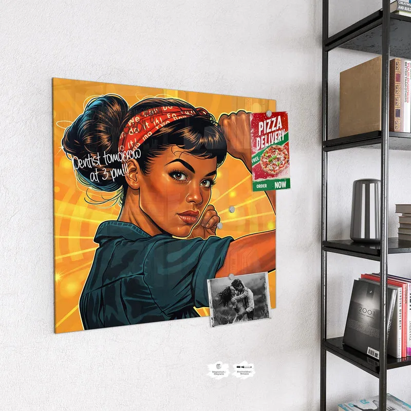 Magnettafel - Starke Frau in Pop Art