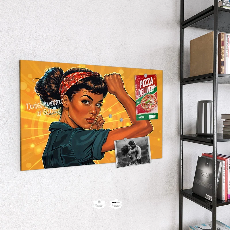 Magnettafel - Starke Frau in Pop Art