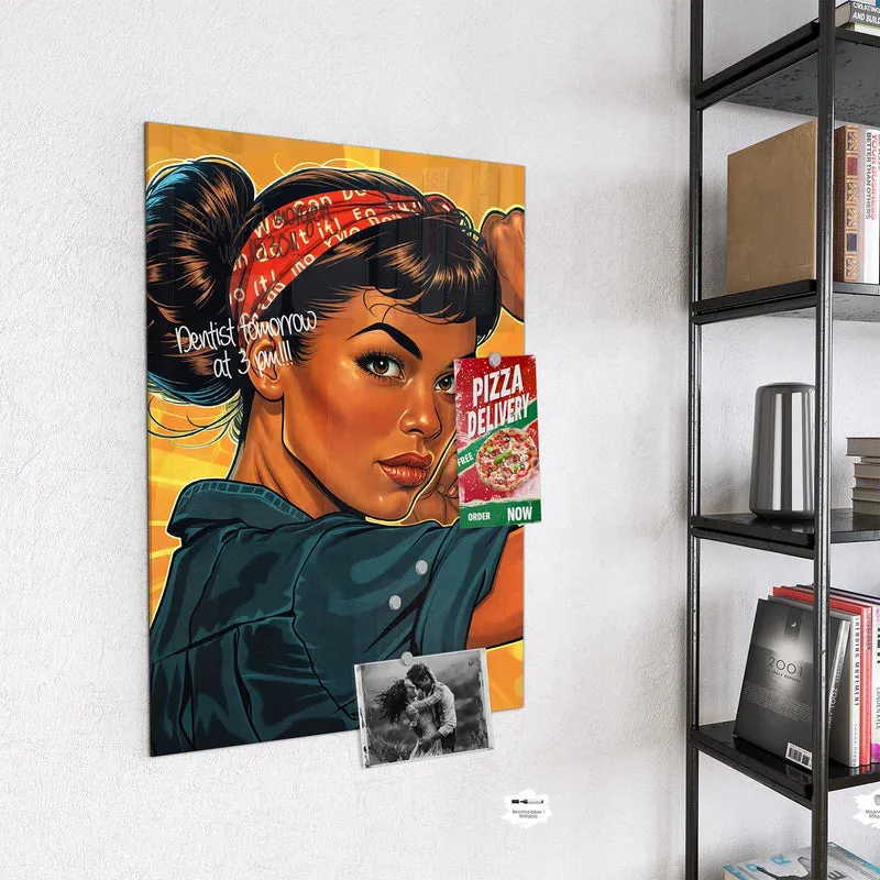 Magnettafel - Starke Frau in Pop Art