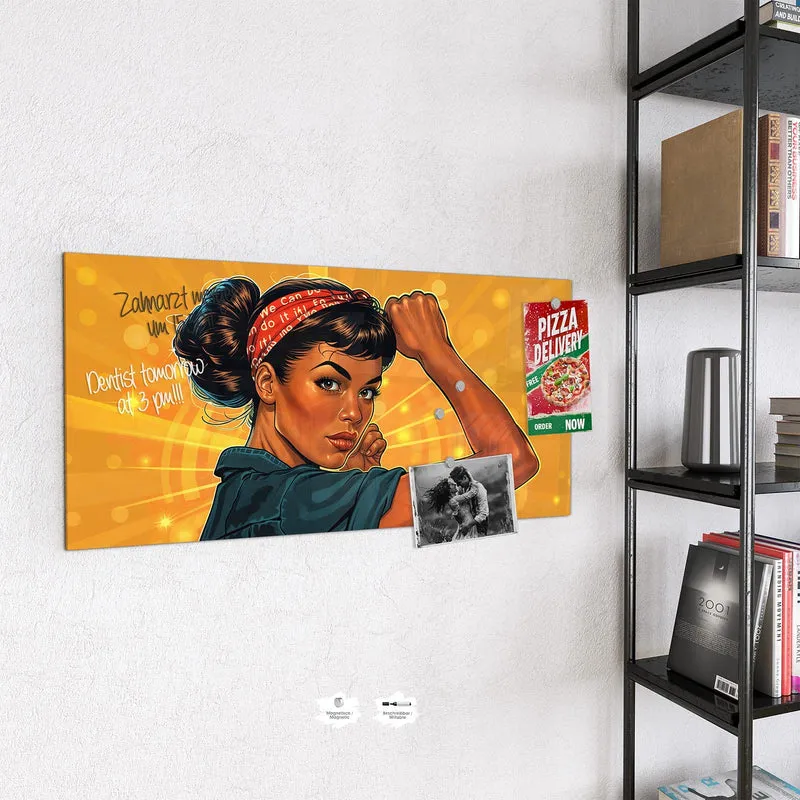 Magnettafel - Starke Frau in Pop Art