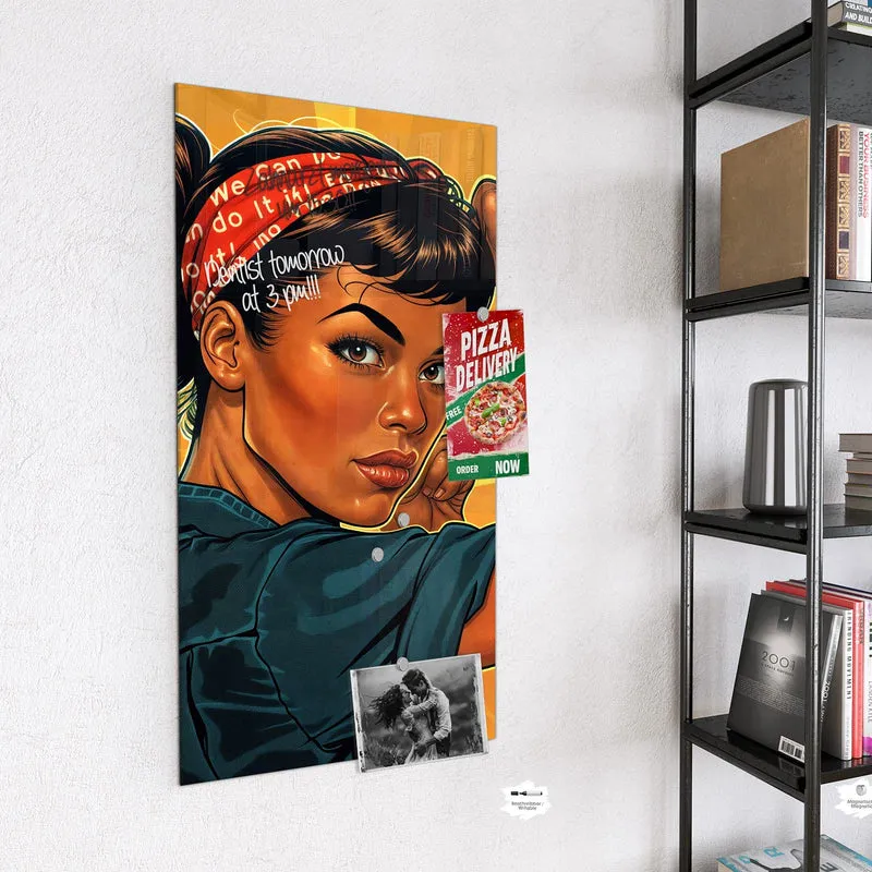 Magnettafel - Starke Frau in Pop Art