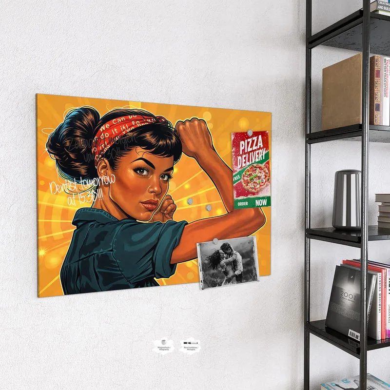 Magnettafel - Starke Frau in Pop Art