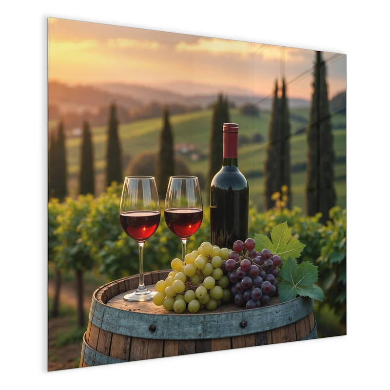 Magnettafel - Rotwein im Weinberg