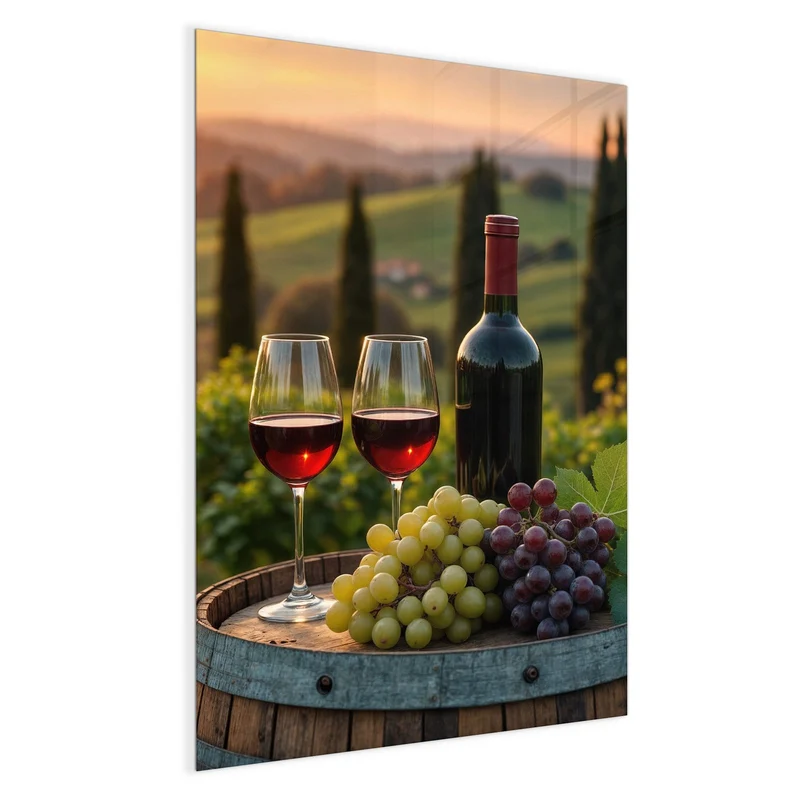 Magnettafel - Rotwein im Weinberg