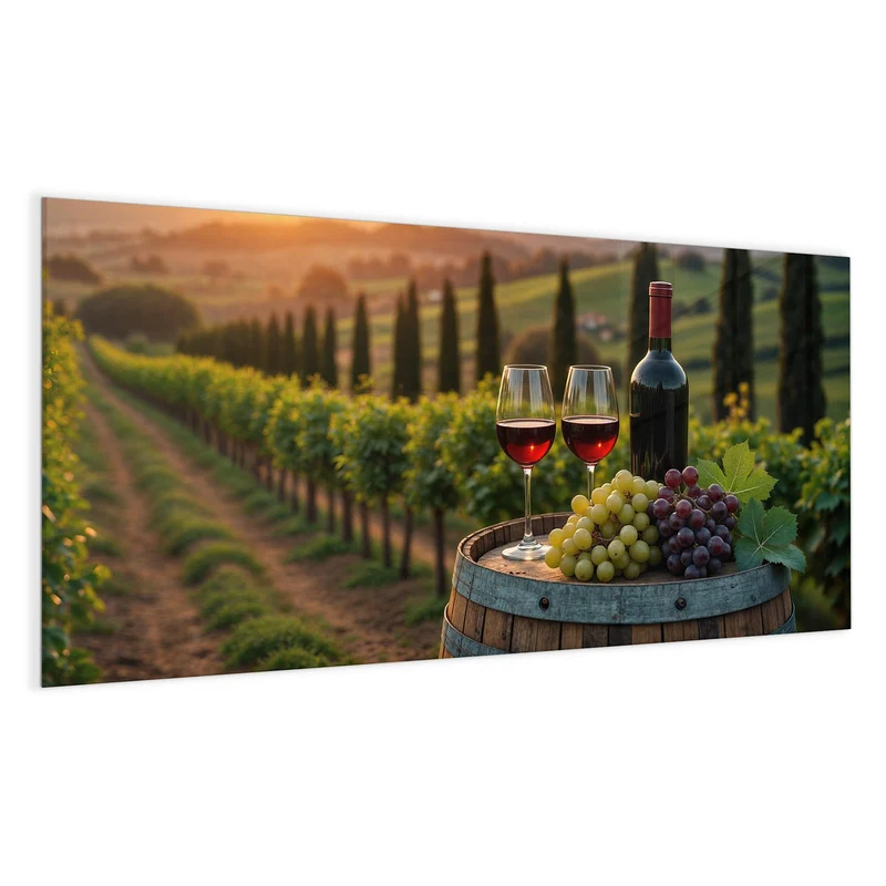 Magnettafel - Rotwein im Weinberg