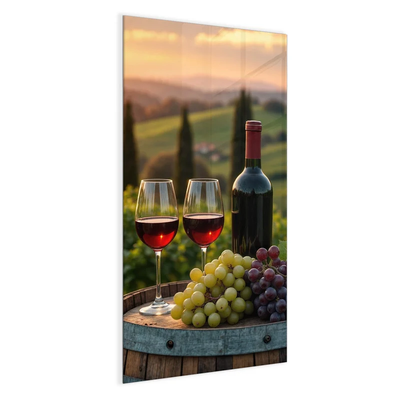 Magnettafel - Rotwein im Weinberg