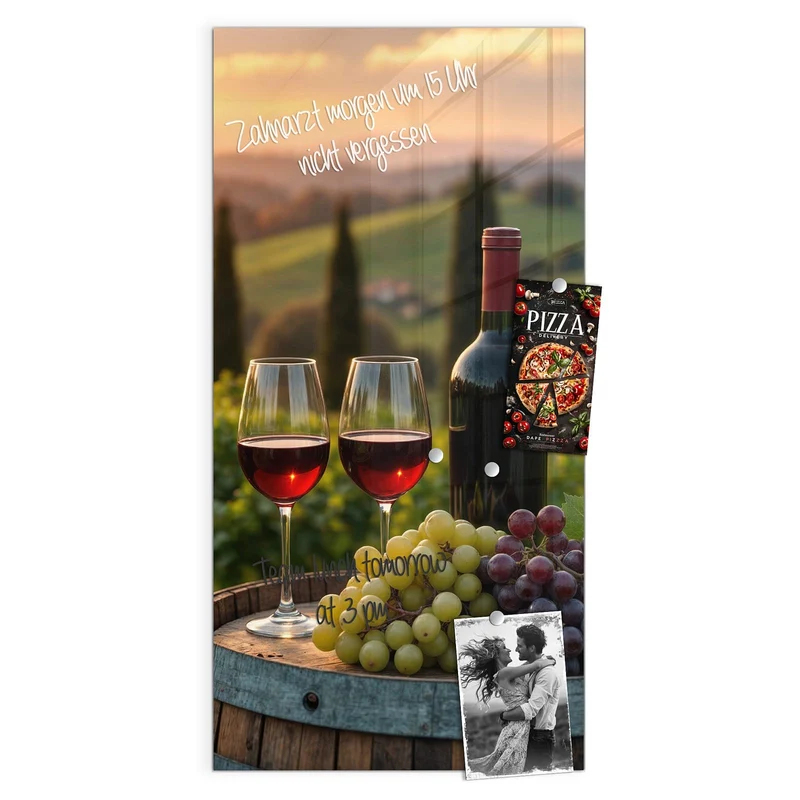 Magnettafel - Rotwein im Weinberg