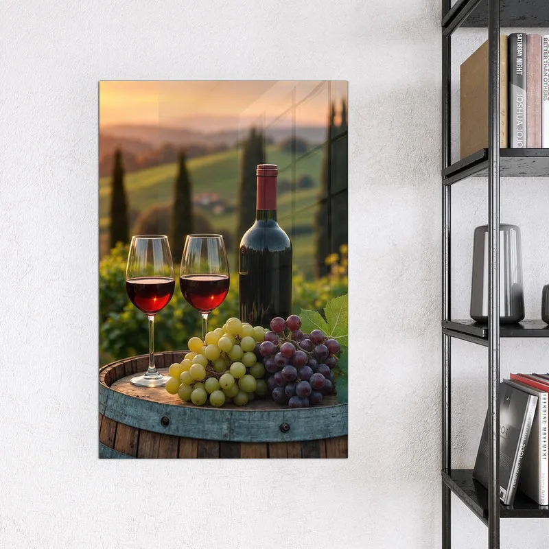 Magnettafel - Rotwein im Weinberg