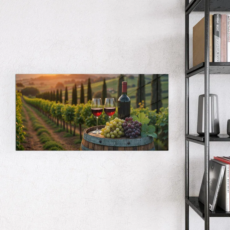 Magnettafel - Rotwein im Weinberg