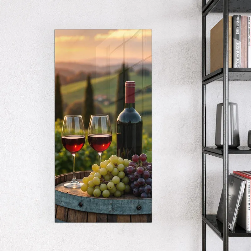 Magnettafel - Rotwein im Weinberg