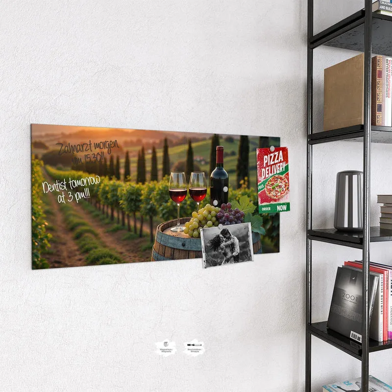 Magnettafel - Rotwein im Weinberg