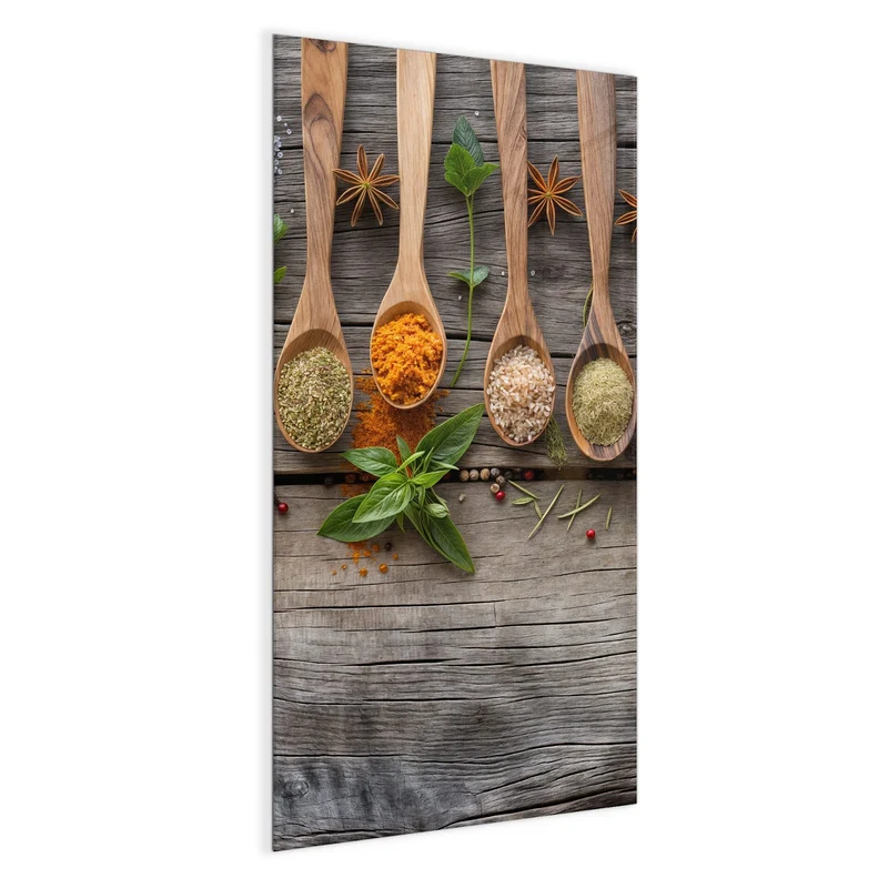 Magnettafel - Gewürzlöffel auf Holz