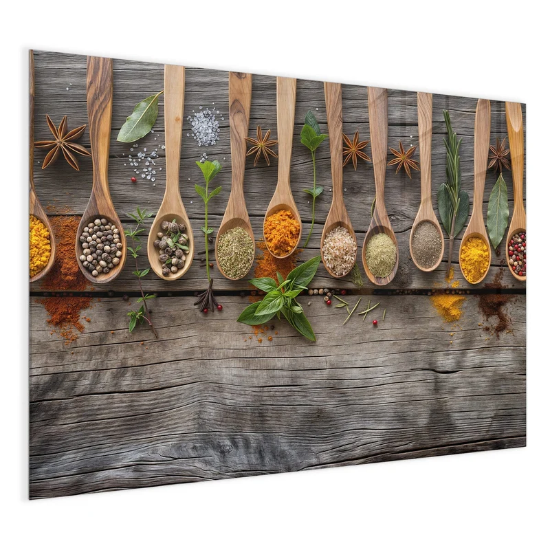 Magnettafel - Gewürzlöffel auf Holz