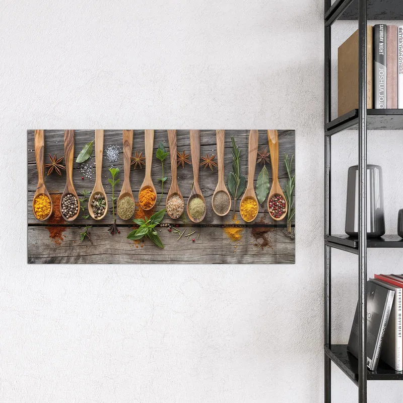 Magnettafel - Gewürzlöffel auf Holz