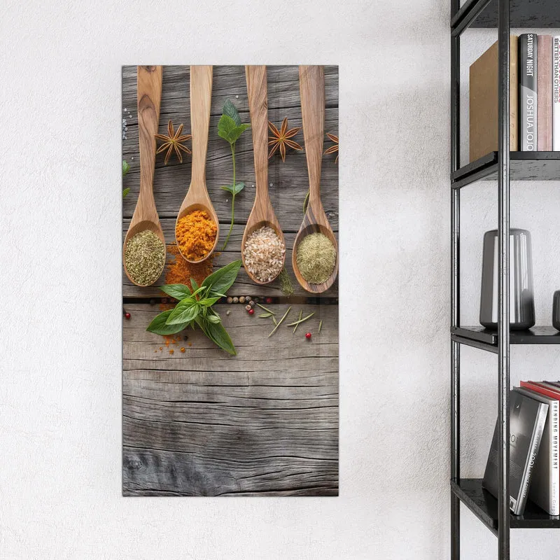 Magnettafel - Gewürzlöffel auf Holz
