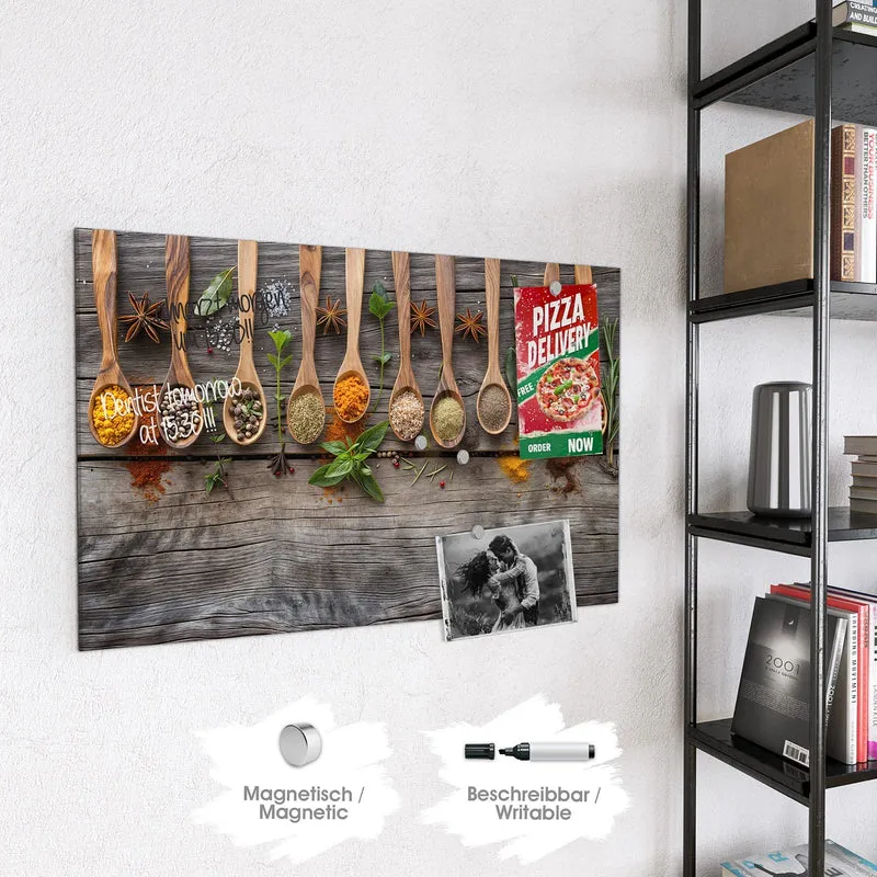 Magnettafel - Gewürzlöffel auf Holz
