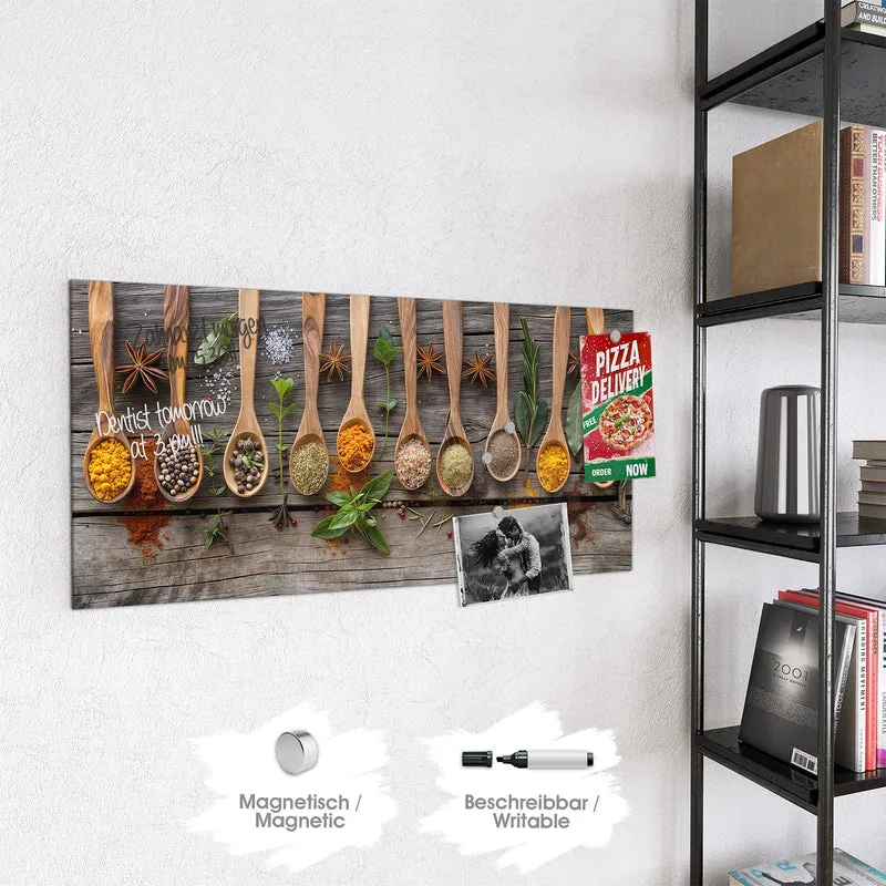 Magnettafel - Gewürzlöffel auf Holz