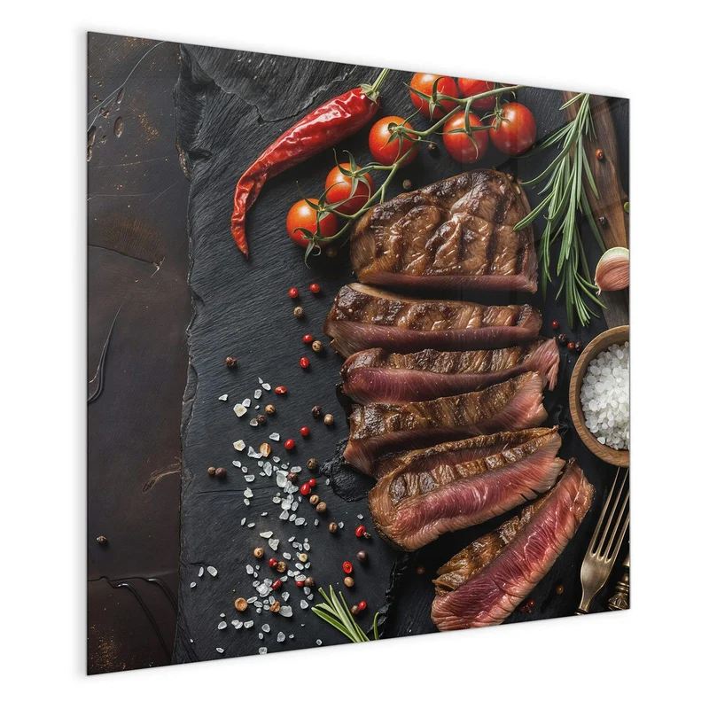Magnettafel - Steak auf Schiefer