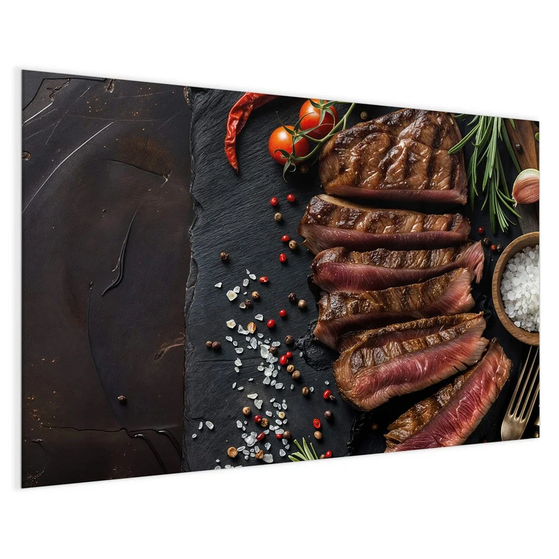 Magnettafel - Steak auf Schiefer