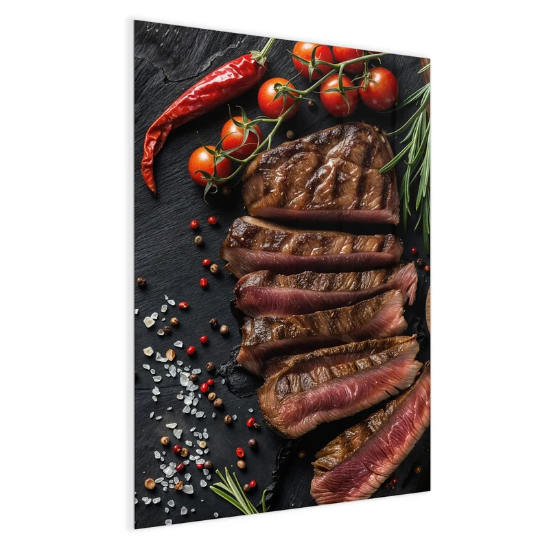 Magnettafel - Steak auf Schiefer