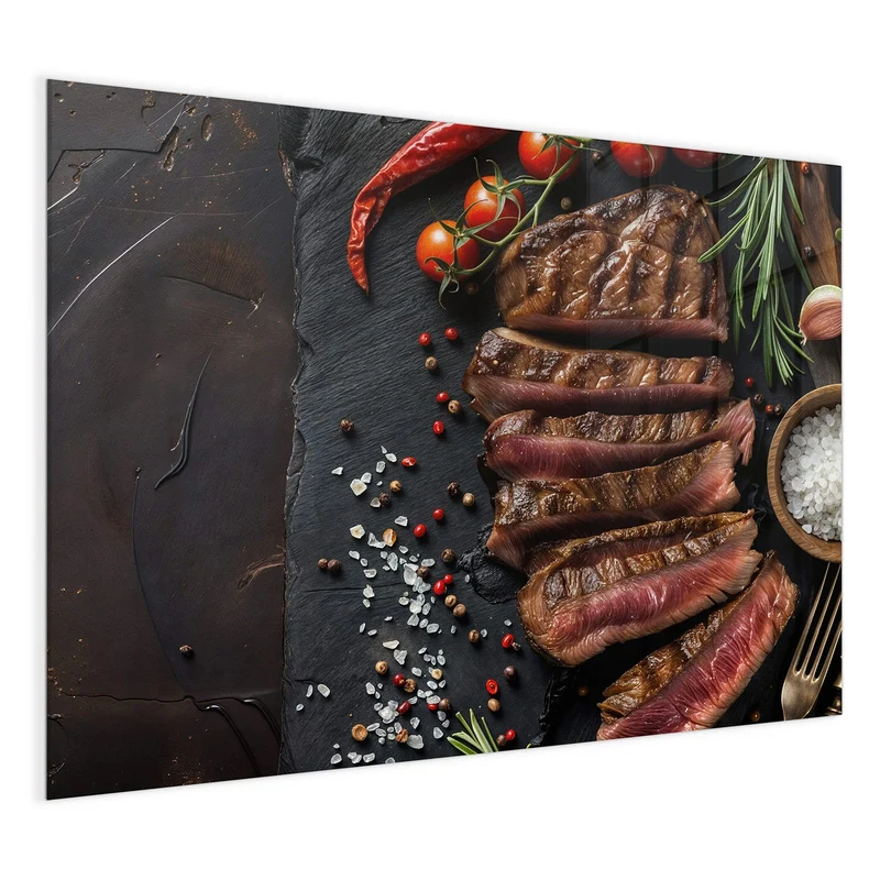Magnettafel - Steak auf Schiefer