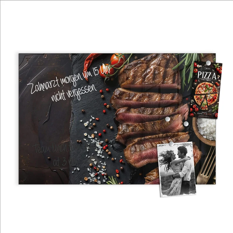 Magnettafel - Steak auf Schiefer