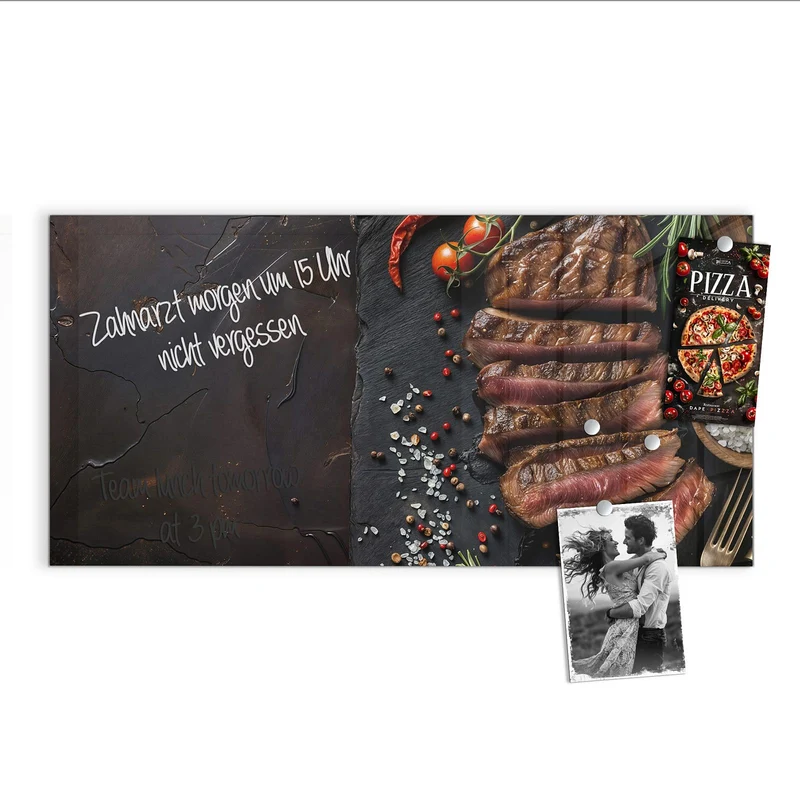 Magnettafel - Steak auf Schiefer