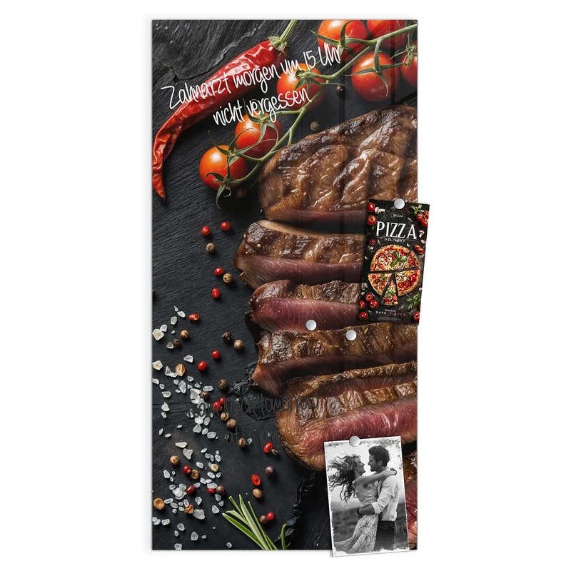 Magnettafel - Steak auf Schiefer