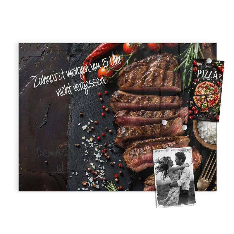 Magnettafel - Steak auf Schiefer
