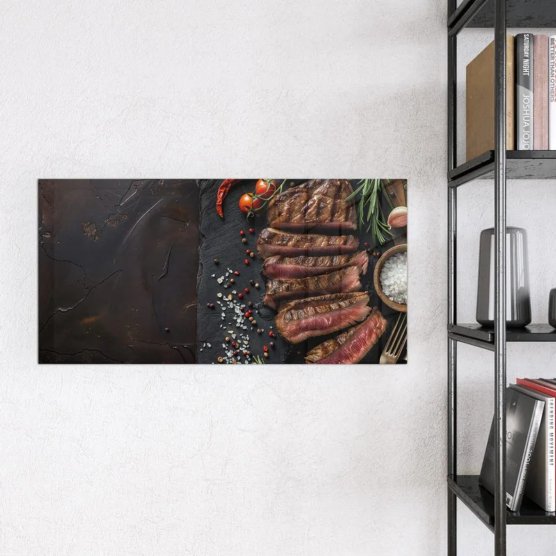 Magnettafel - Steak auf Schiefer