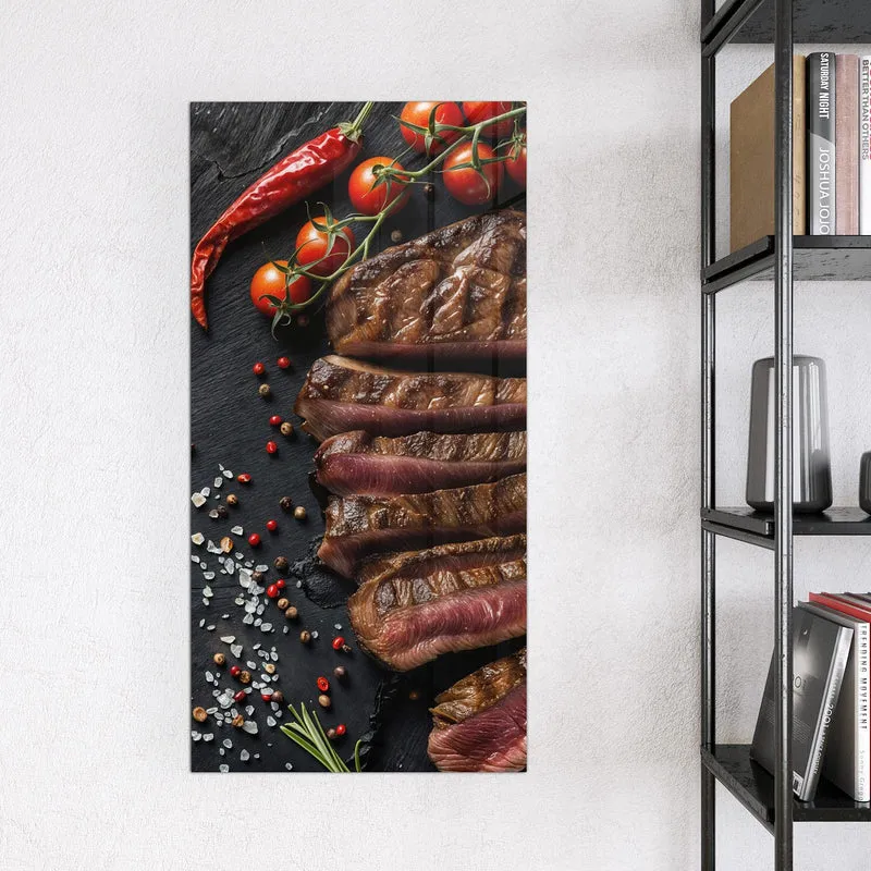 Magnettafel - Steak auf Schiefer